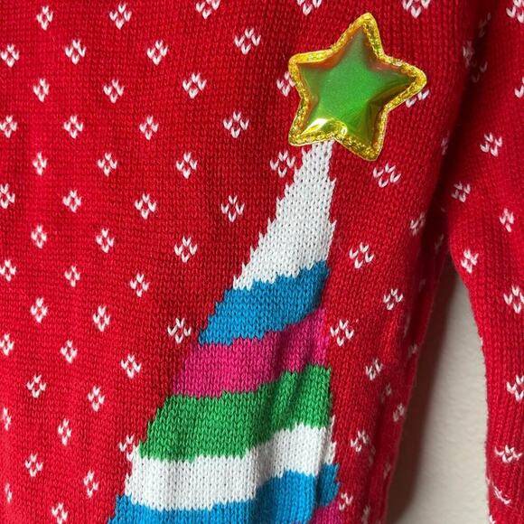 red toddler rainbow Christmas tree sweater 4T - Picture 3 of 5